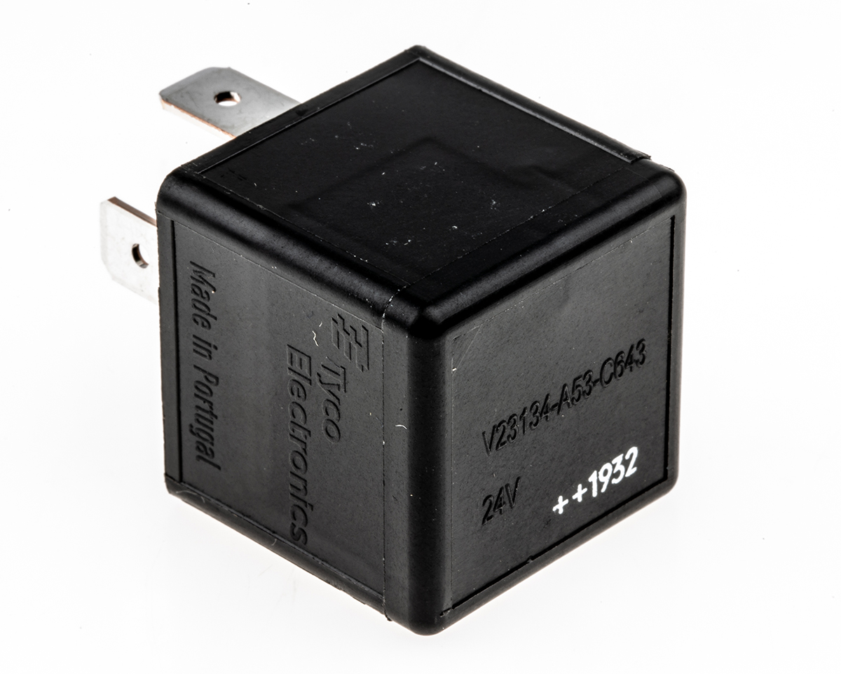 TE Connectivity Plug In Automotive Relay, 24V dc Coil Voltage, 20A Switching Current, SPDT