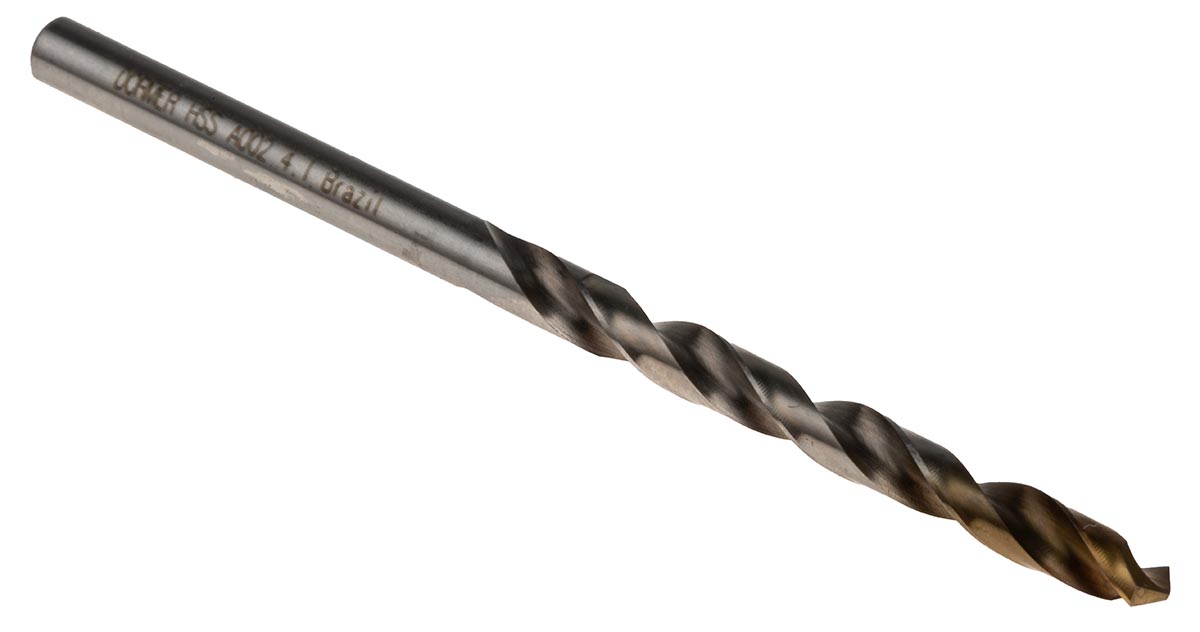 Dormer A002 Series HSS-TiN Twist Drill Bit for Steel, 4.1mm Diameter, 75 mm Overall