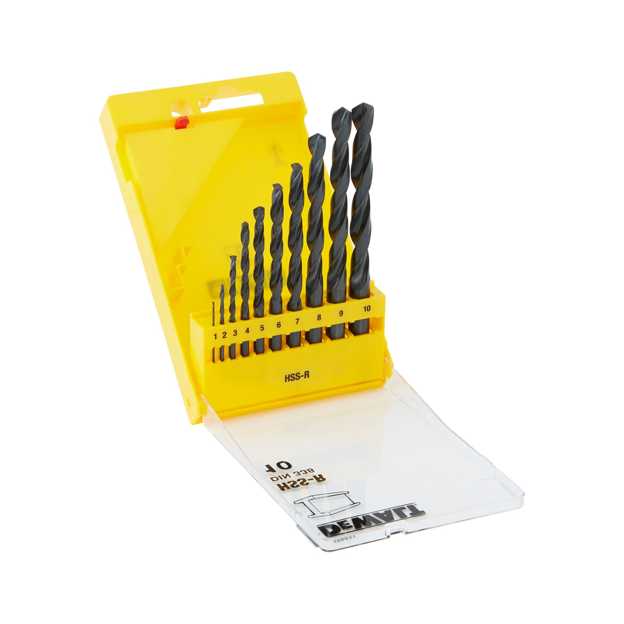 DeWALT 10-Piece Twist Drill Bit Set Set for Metal, 10mm Max, 1mm Min, HSS-R Bits