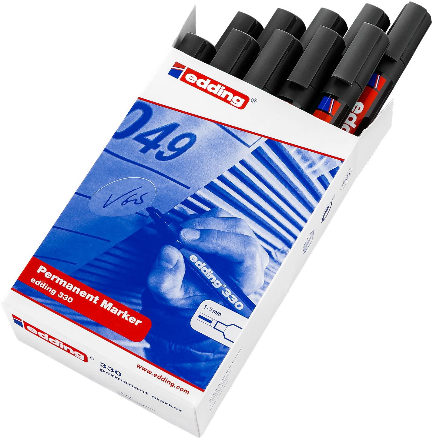Edding 1 → 5 mm Tip Black Marker Pen