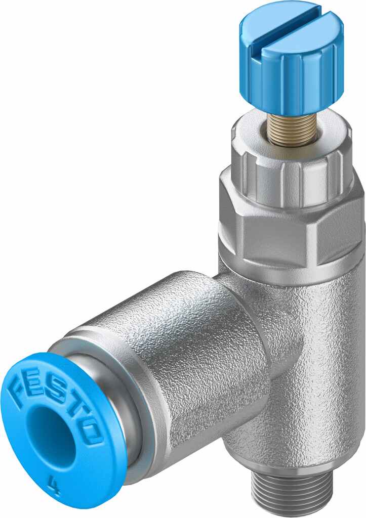 Festo GRLA Series Tube Exhaust Valve, 4mm Tube Inlet Port x M5 Male Outlet Port x 4mm Tube Outlet Port, 197577