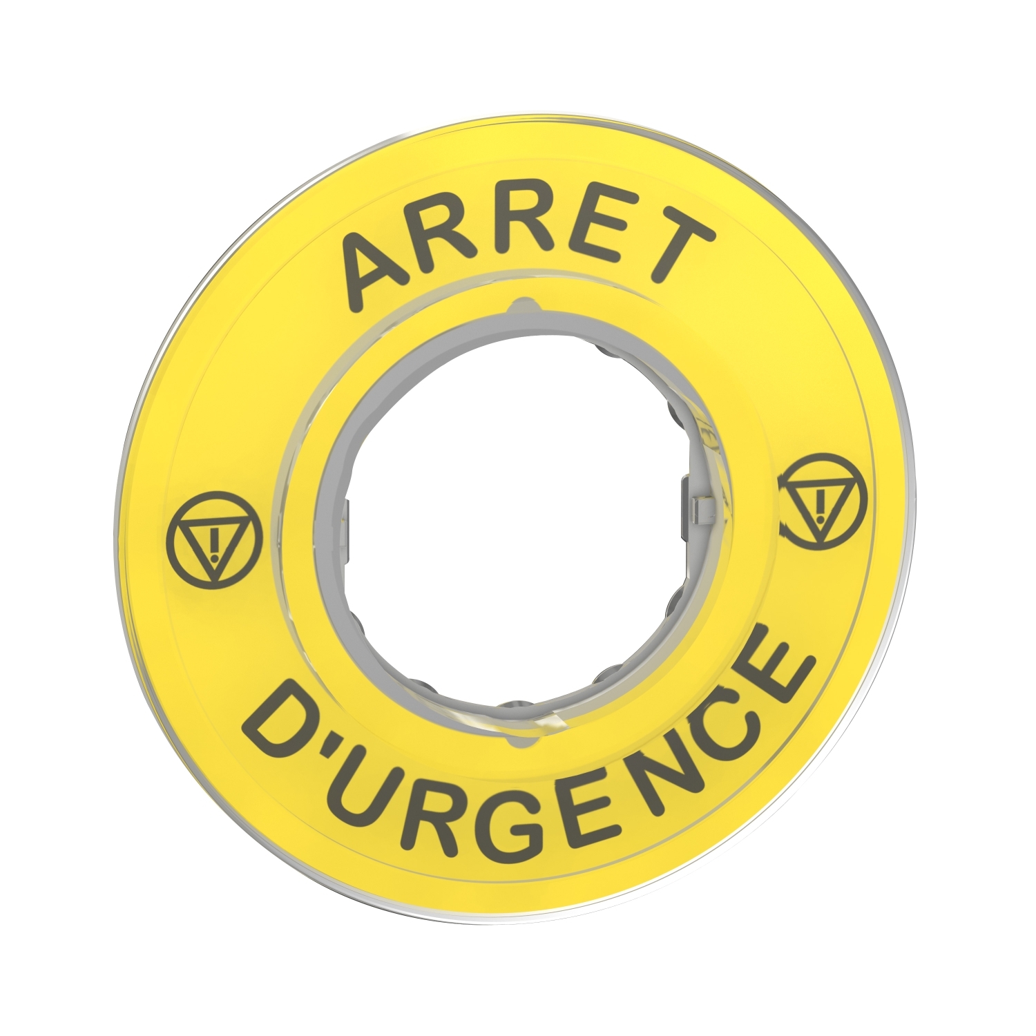 Schneider Electric 3D Marked Legend Plate for Use with Emergency Stop Mushroom Head Push Button, Arrêt d'urgence,