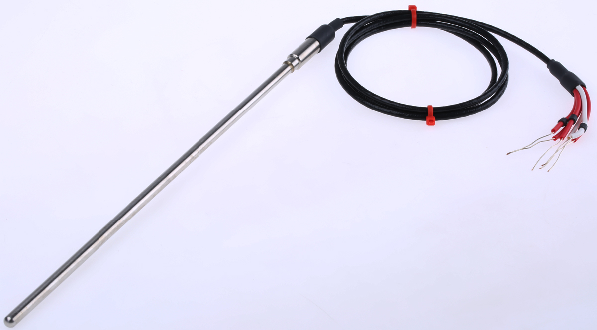 RS PRO PT100 RTD Sensor, 6mm Dia, 250mm Long, 2 x 3 Wire, Probe, Class B +250°C Max