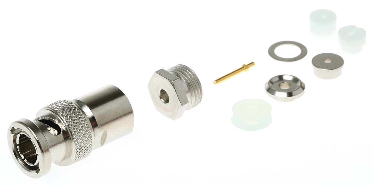 Telegartner, Plug Cable Mount BNC Connector, 75Ω, Clamp Termination, Straight Body