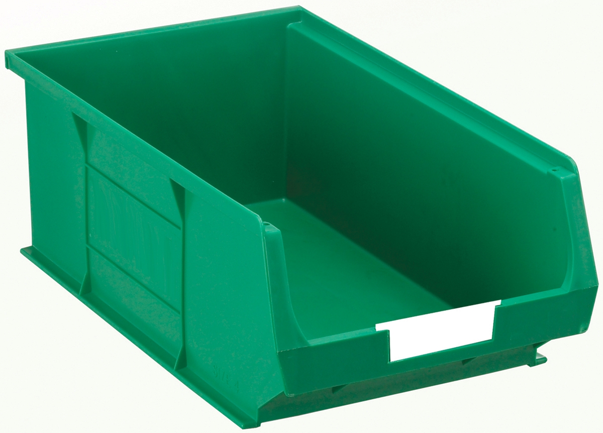 RS PRO PP Storage Bin, 350mm x 205mm x 130mm, Green