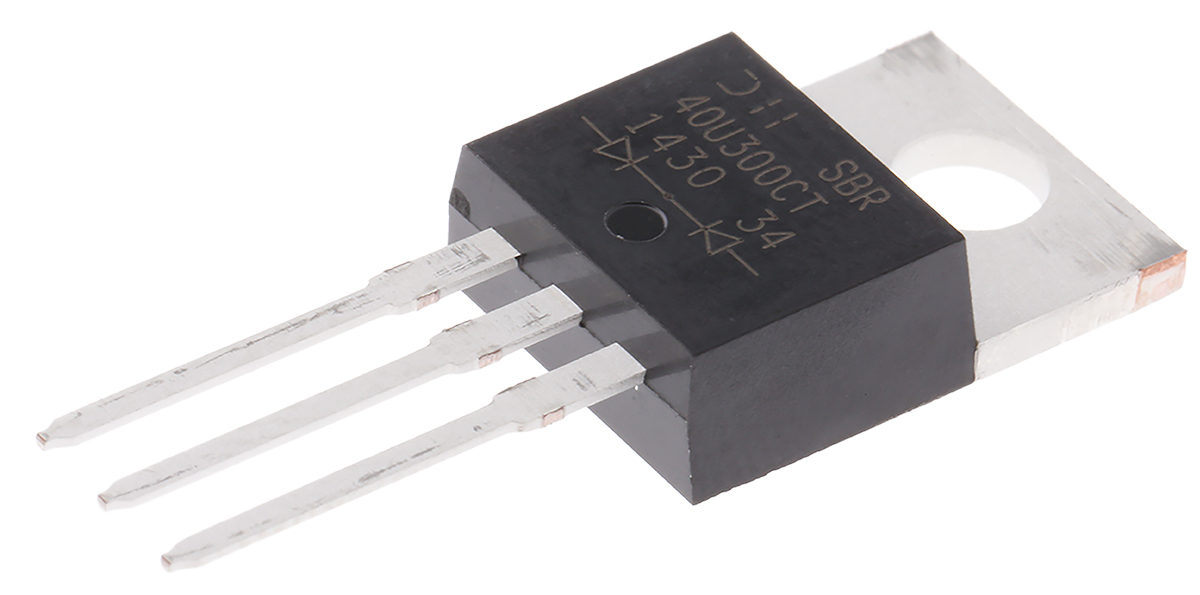 Diodes Inc Dual Switching Diode, Common Cathode, 40A 300V, 3-Pin TO-220AB SBR40U300CT