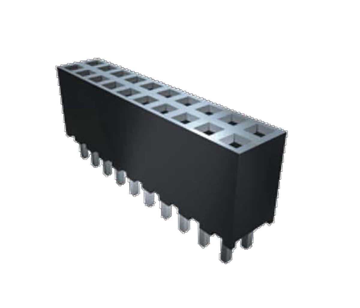 Samtec SQT Series Right Angle Surface Mount PCB Socket, 11-Contact, 1-Row, 2mm Pitch, Through Hole Termination