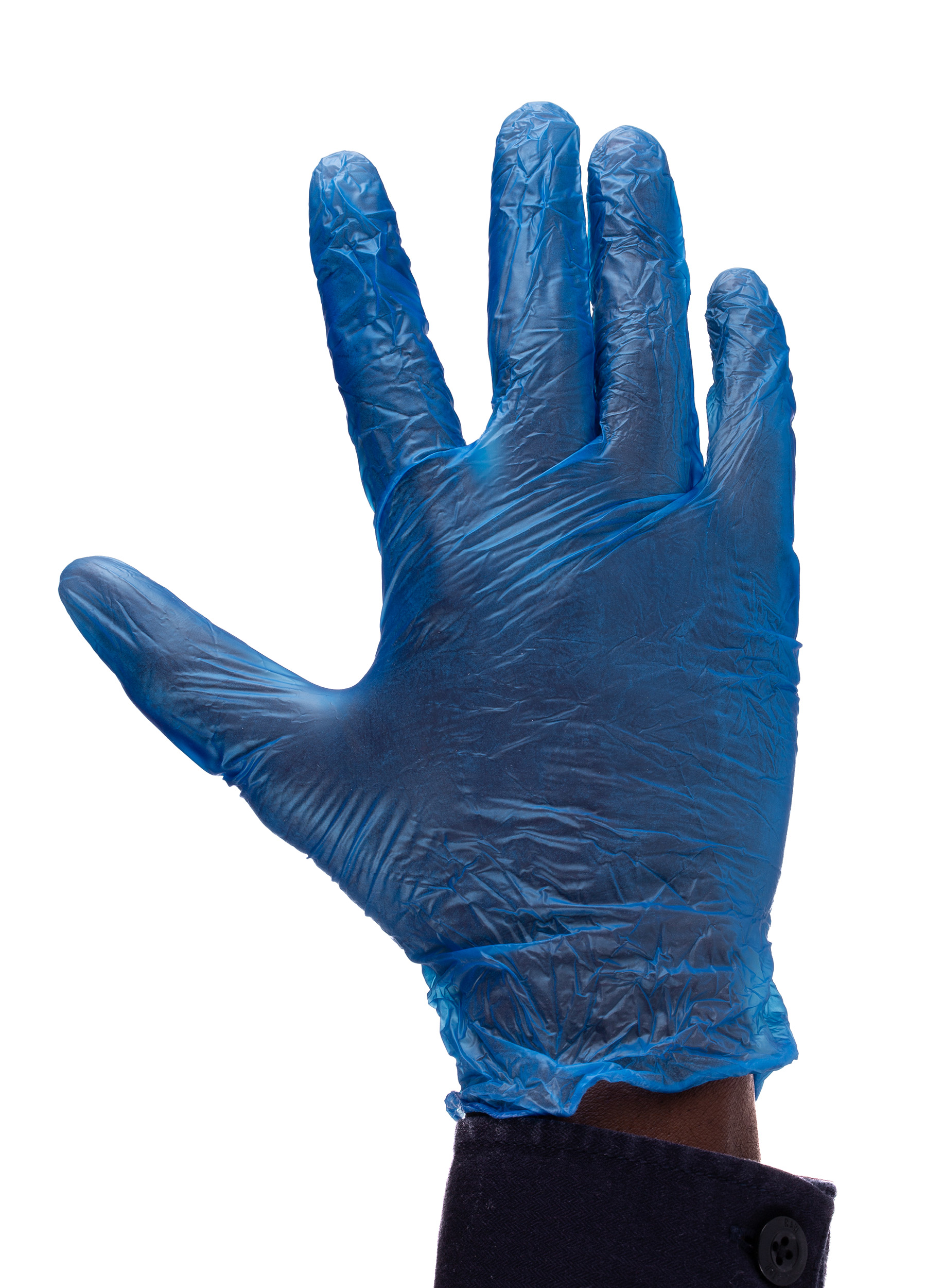 Reldeen Blue Powdered Vinyl Disposable Gloves, Size 9, Large, 100 per Pack