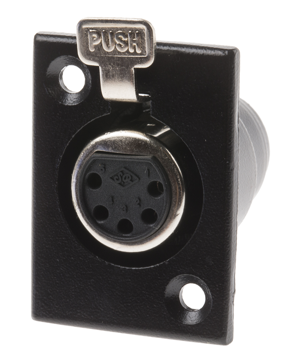 RS PRO Panel Mount XLR Connector, Female, 5 Way, Silver Plating