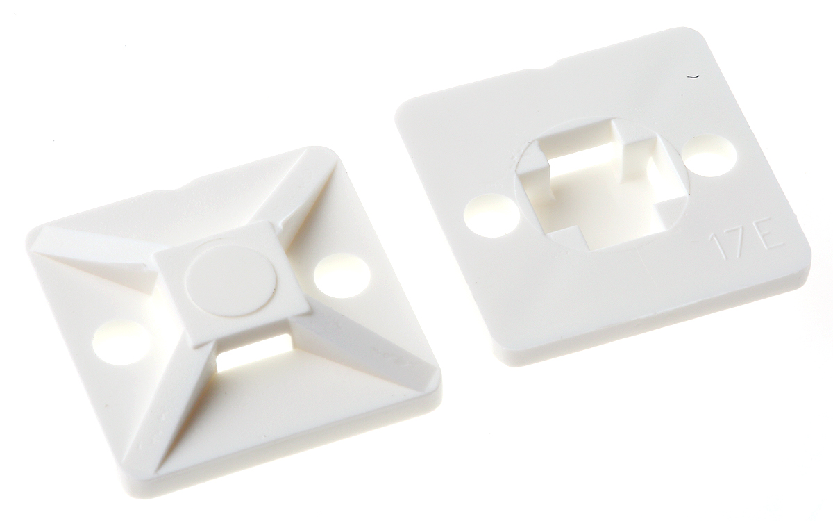 HellermannTyton White Cable Tie Mount 19 mm x 19mm, 4.1mm Max. Cable Tie Width