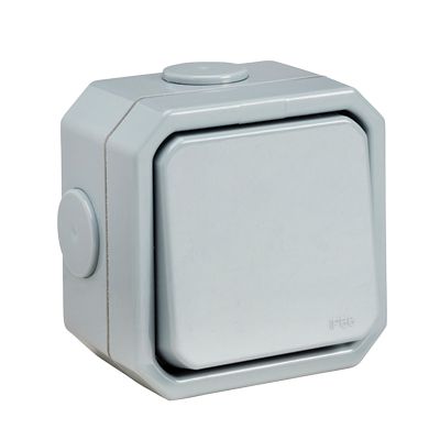Powerbreaker Grey Weatherproof Switch, 1 Gang, PSW1G2W