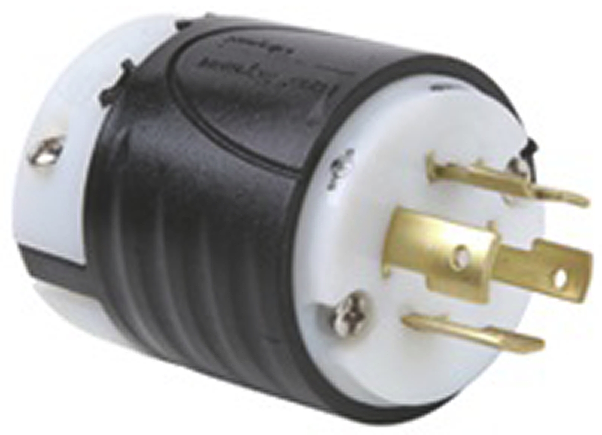 PASS & SEYMOUR USA Mains Plug, 20A Black, White, Cable Mount Nylon Screw, 480 V