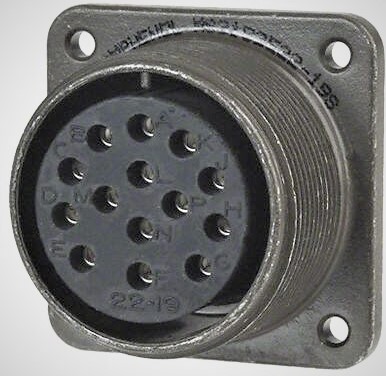 Amphenol Industrial, MS-E 14 Way MIL Spec Circular Connector Plug, Socket Contacts,Shell Size 22, Quick Coupling
