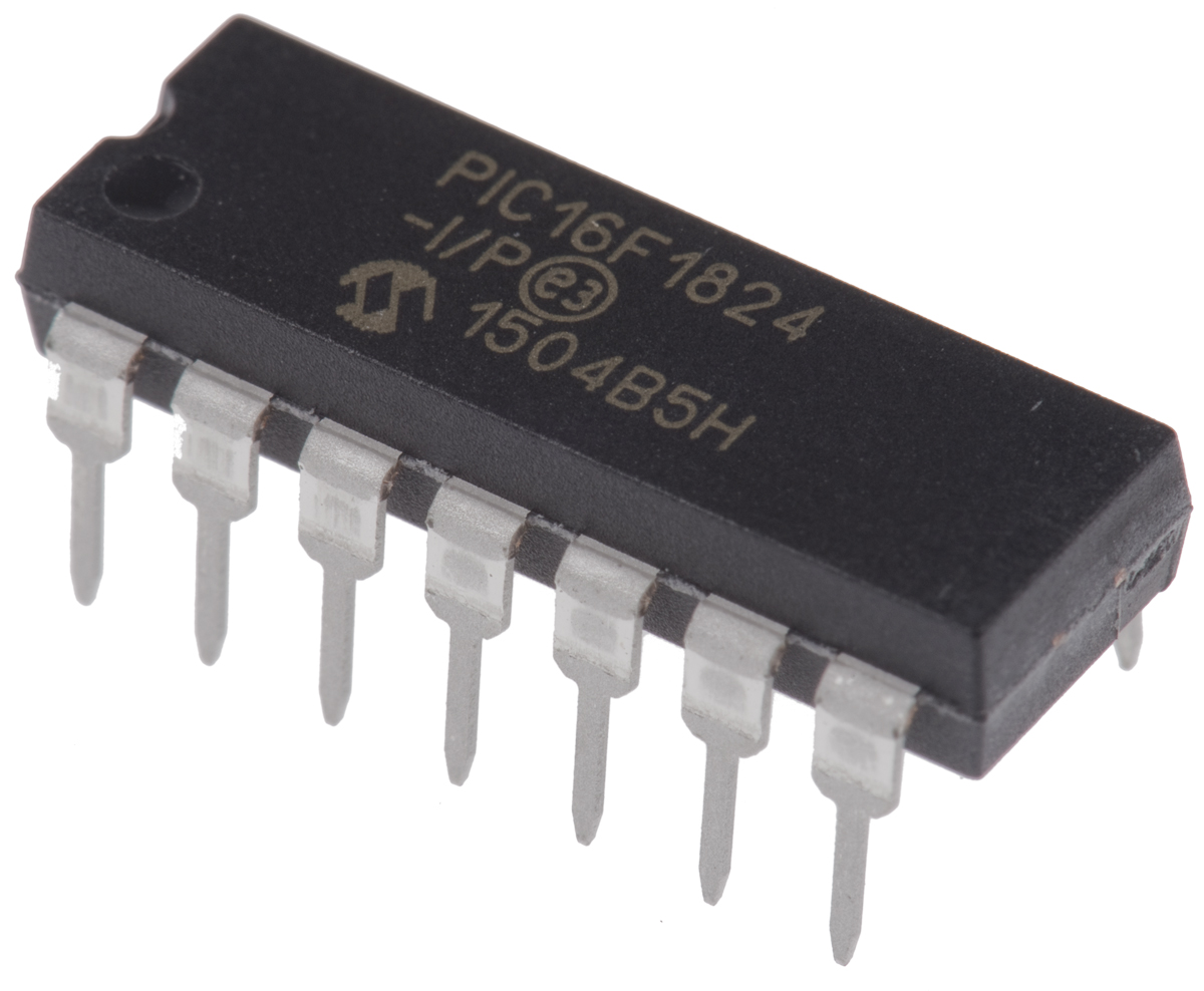 Microchip, 8 bit PIC, PIC16F1824 Microcontroller, 32 MHz, 4kB FLASH, 14-Pin PDIP