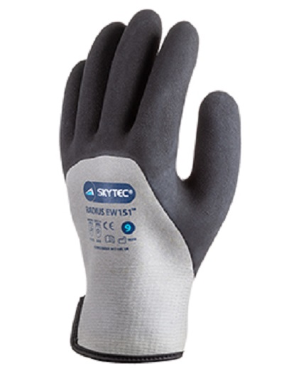 Skytec RADIUS EW151 Black, Grey Acrylic, Glass, High Performance Polyethylene, Latex, Nylon Glove, Size 11, Latex