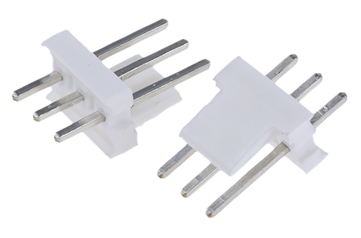 TE Connectivity MTA-100 Series Straight Through Hole Pin Header, 3 Contact(s), 2.54 mm Pitch, 1 Row, Unshrouded