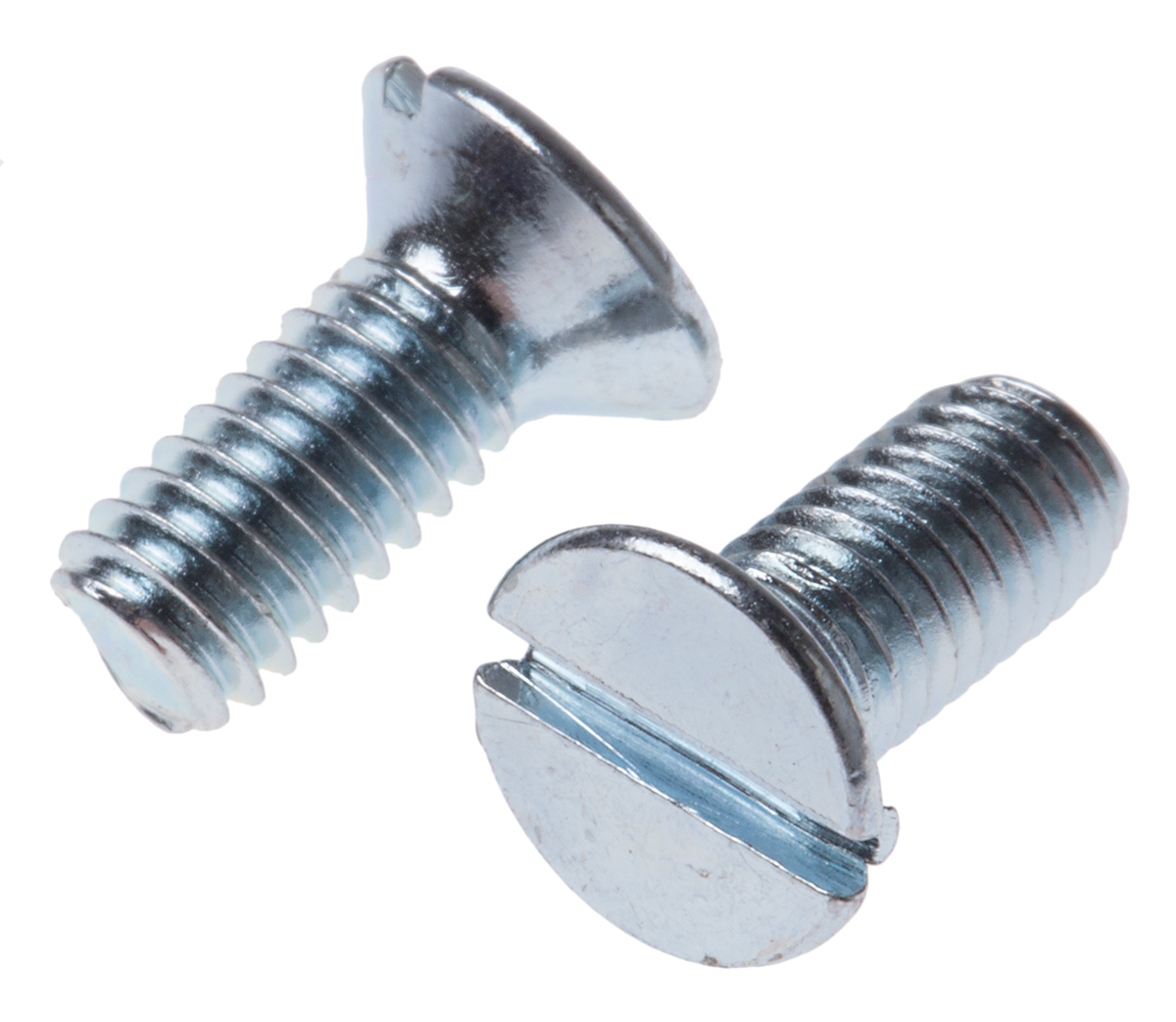 RS PRO Slot M4 Countersunk Steel Machine Screws DIN 963 x 10.0mm