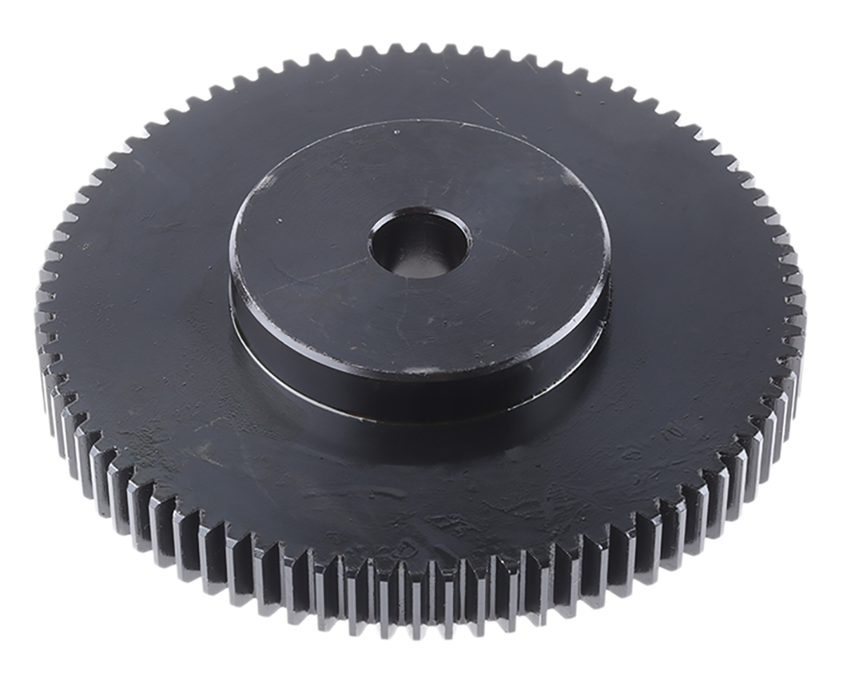 RS PRO Steel 80 Teeth Spur Gear, 1.5 Module, 15mm Bore Diam, 120mm Pitch Diam, 60mm Hub Diam