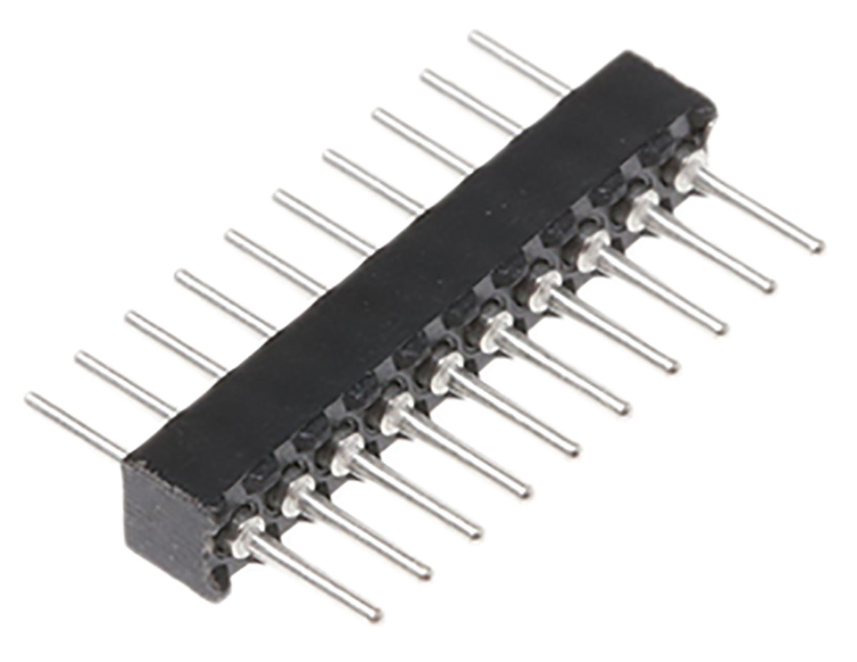 Preci-Dip 850 Series Straight Through Hole Pin Header, 10 Contact(s), 1.27 mm Pitch, 1 Row, Unshrouded