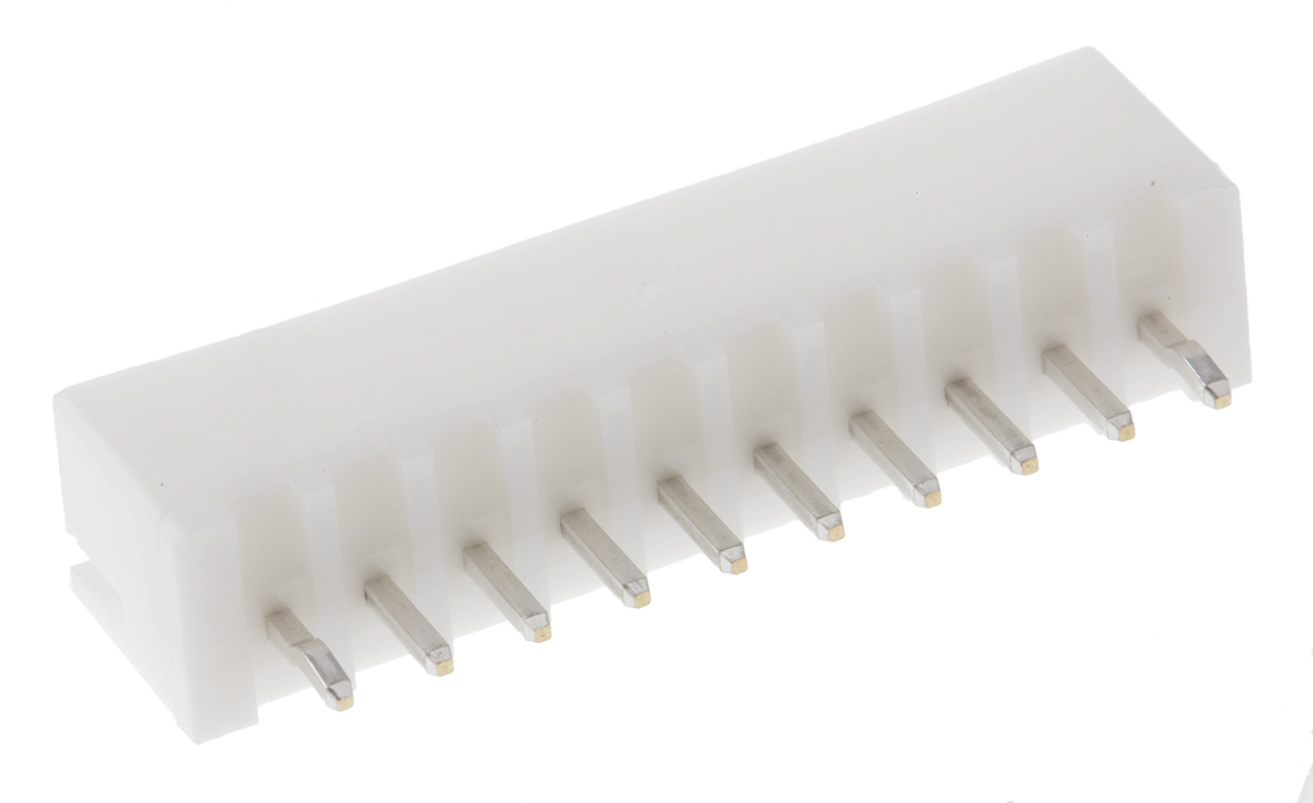 JST XH Series Straight Through Hole PCB Header, 10 Contact(s), 2.5 mm Pitch, 1 Row, Shrouded