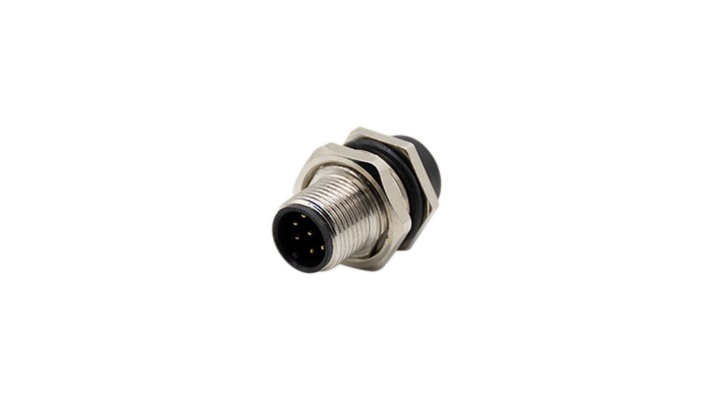 RND Connector, 8 Contacts, Panel, M12 Connector, Plug, Male, IP67, RND 205 Series