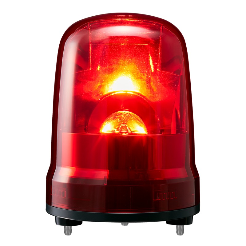 Patlite S Series Red Rotating Beacon, 24 V dc, Nut Mounted, LED Bulb, IP65