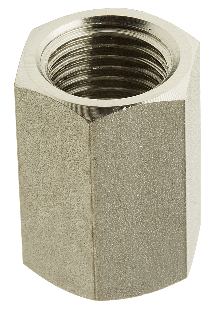 Legris Stainless Steel Pipe Fitting, Straight Hexagon Coupler, Female G 1/4in x Female G 1/4in