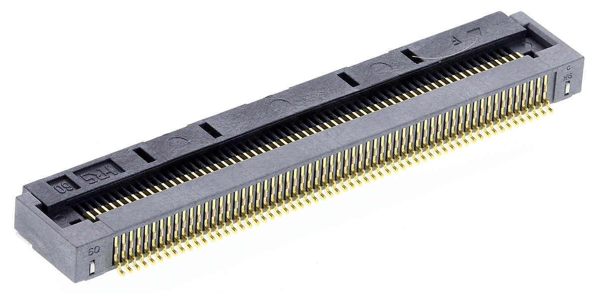 Hirose, FH28 0.5mm Pitch 60 Way Right Angle Female FPC Connector, ZIF Bottom Contact