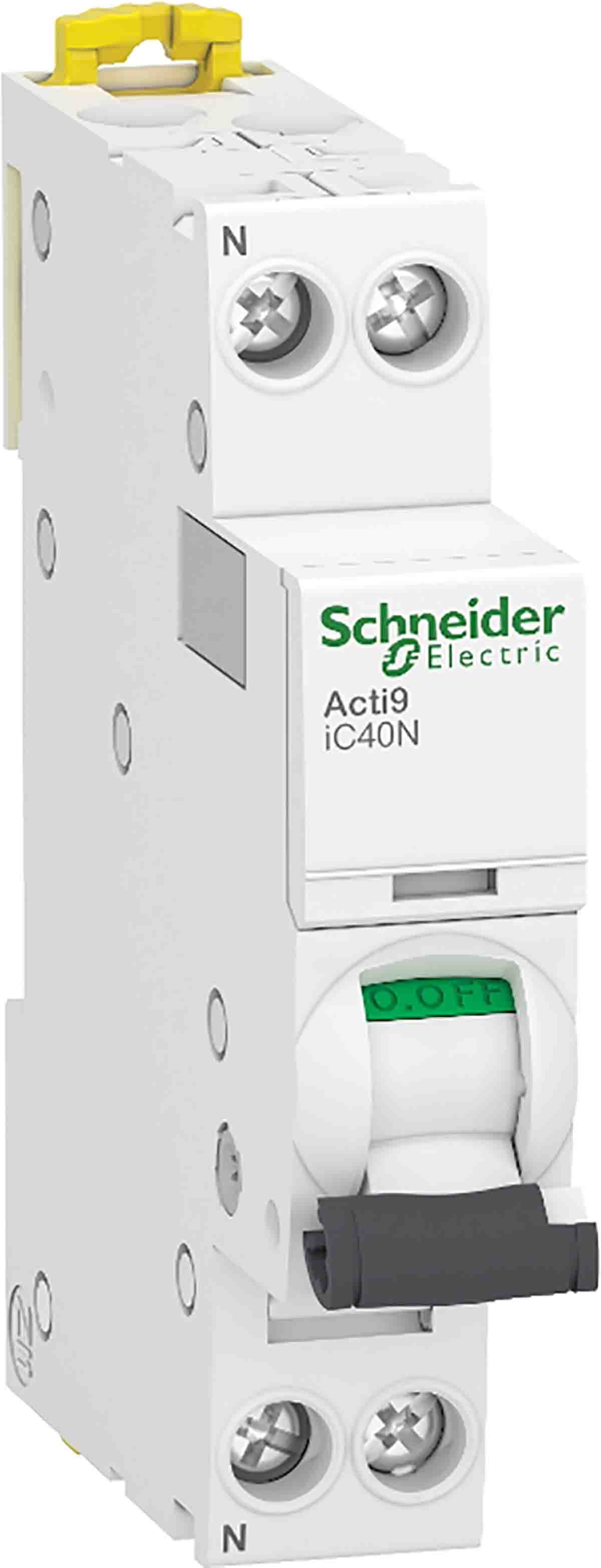 Schneider Electric Acti 9 A9 MCB, 1P, 10A, Type AC, 6 kA Breaking Capacity