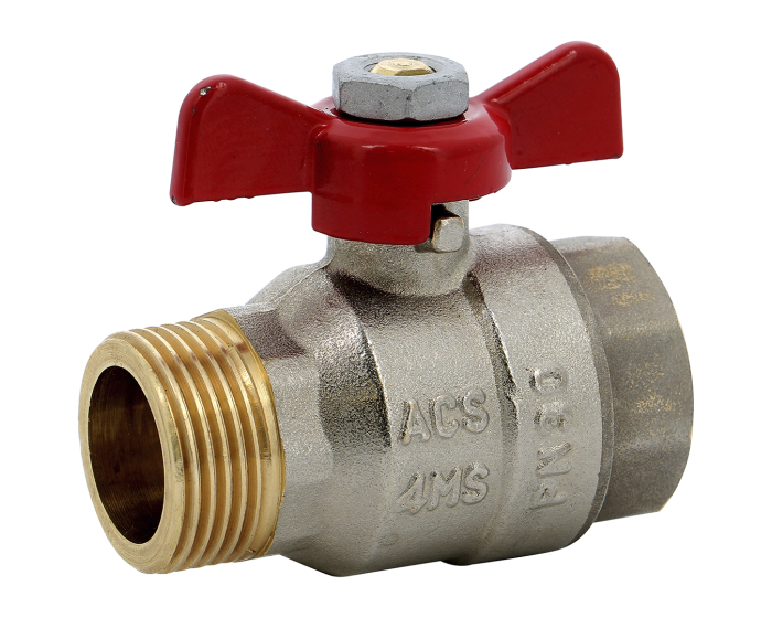 Sferaco Nickel Plated Brass Ball Valve, Ball Valve, Threaded, BSP 3/8in, 30bar Operating Pressure