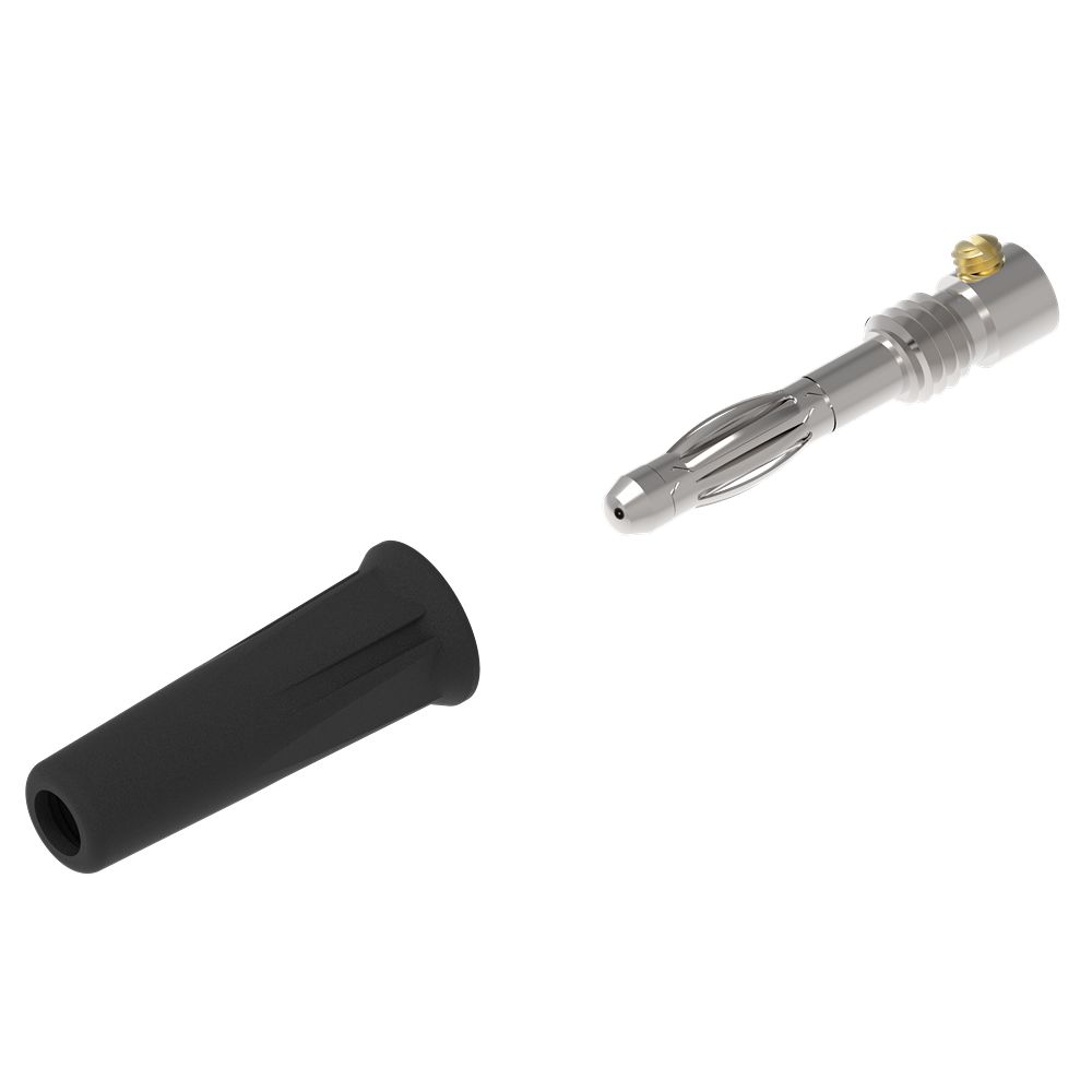 Electro PJP Black Male Banana Plug, 4 mm Connector, Screw Termination, 36A, 30/60V ac/dc, Nickel Plating