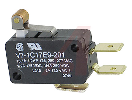 Honeywell Roller Lever Micro Switch, Quick Connect Terminal, 15 A, SP-CO