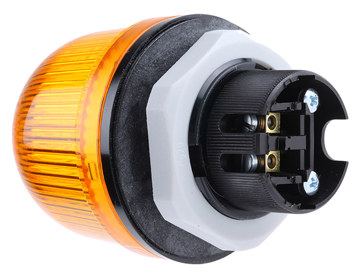 Werma EM 800 Series Yellow Steady Beacon, 12 → 230 V ac/dc, Panel Mount, Incandescent Bulb, IP65