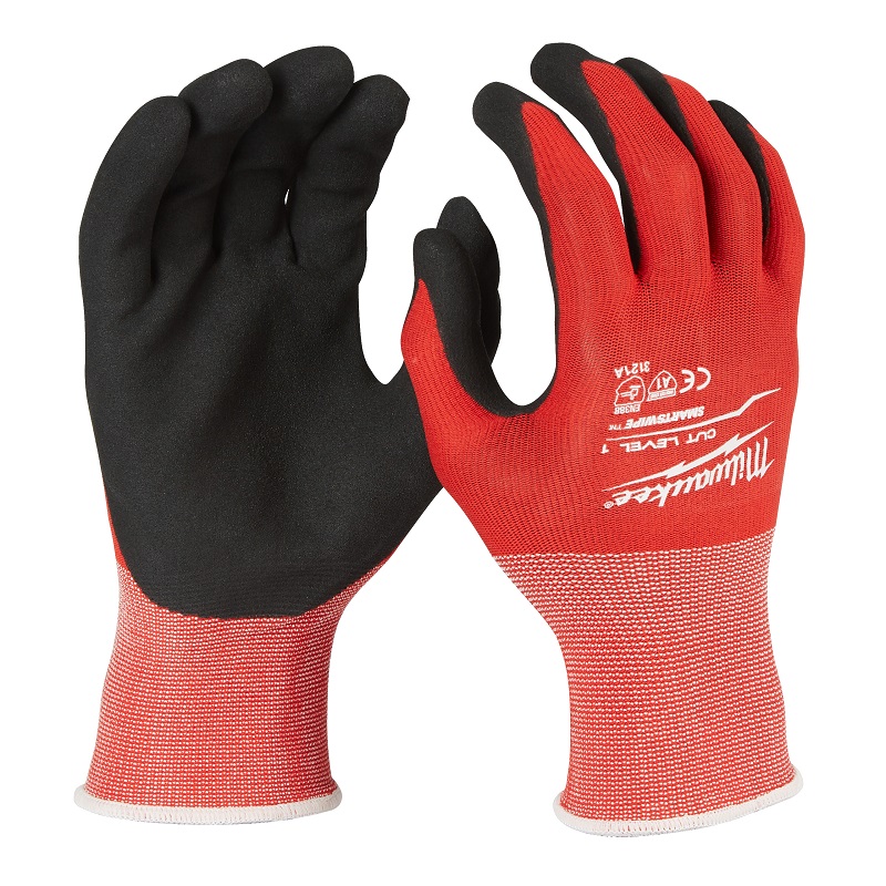 Milwaukee Red Nitrile Glove, Size 11, Nitrile Coating