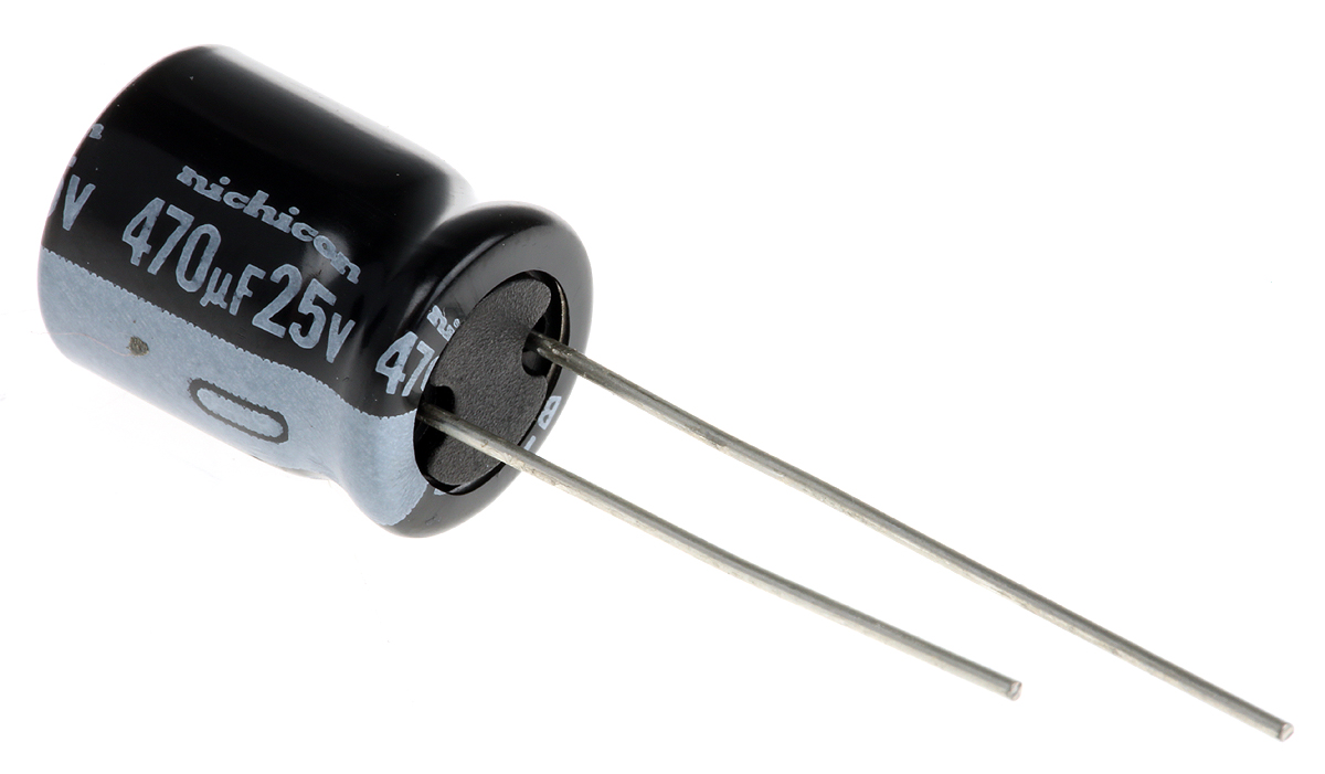 Nichicon 470μF Aluminium Electrolytic Capacitor 25V dc, Radial, Through Hole - UVY1E471MPD