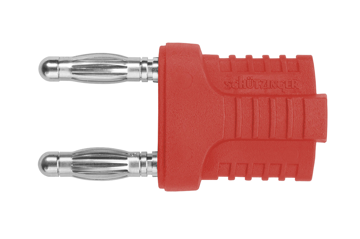Schutzinger Red Male Banana Plug, 4 mm Connector, Plug In Termination, 12A, 33 V ac, 70V dc, Nickel Plating
