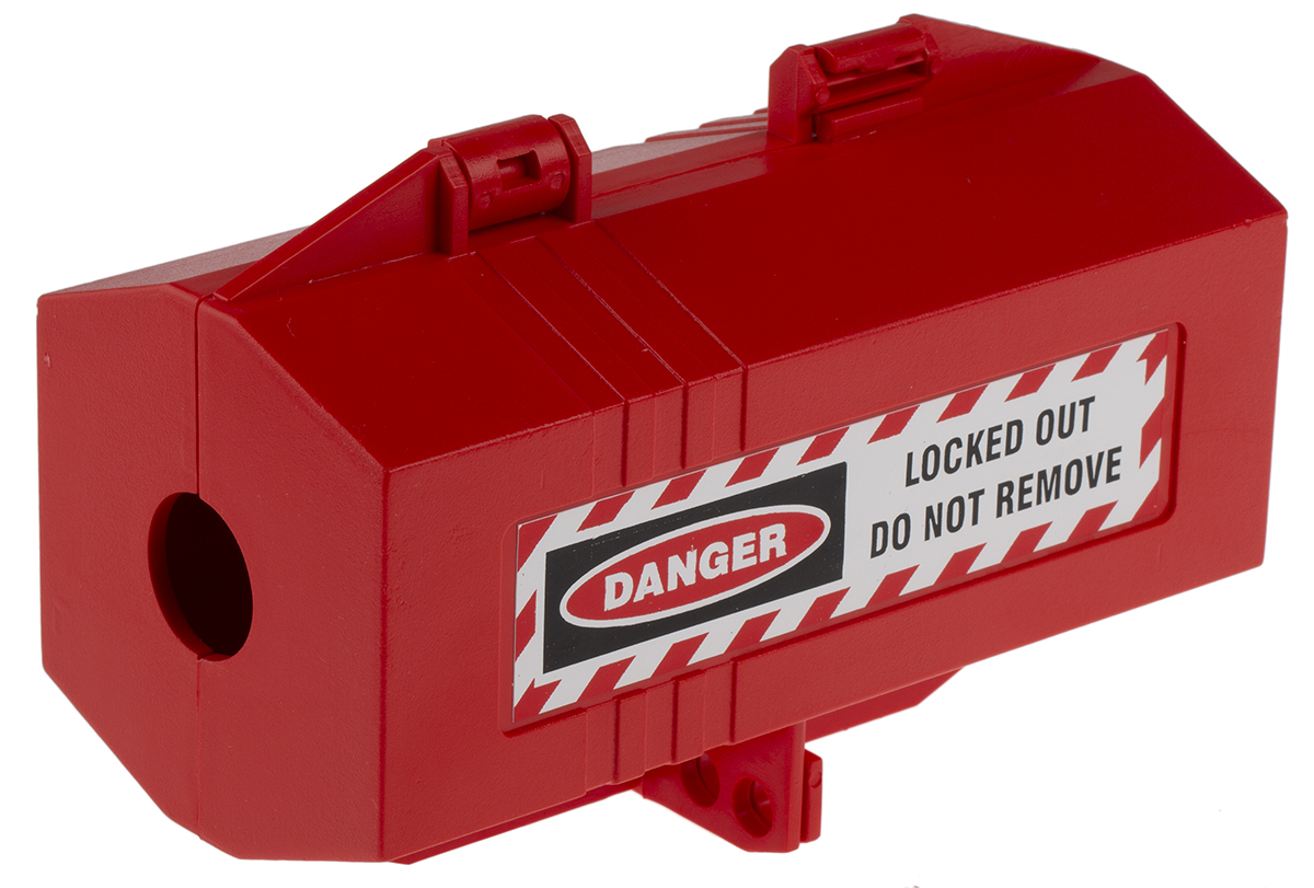 RS PRO Red 4-Lock ABS Plug Lockout, 7.5mm Shackle, 19.5mm Attachment