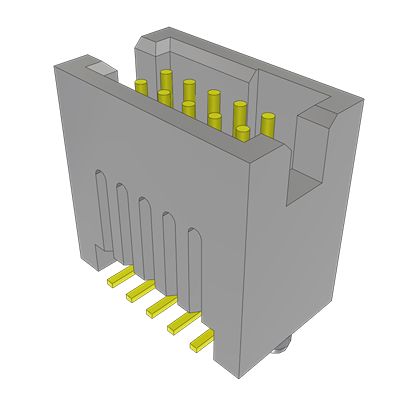 Samtec TFC Series Vertical Through Hole, Surface PCB Header, 10 Contact(s), 1.27 mm Pitch, 2 Row, Shrouded