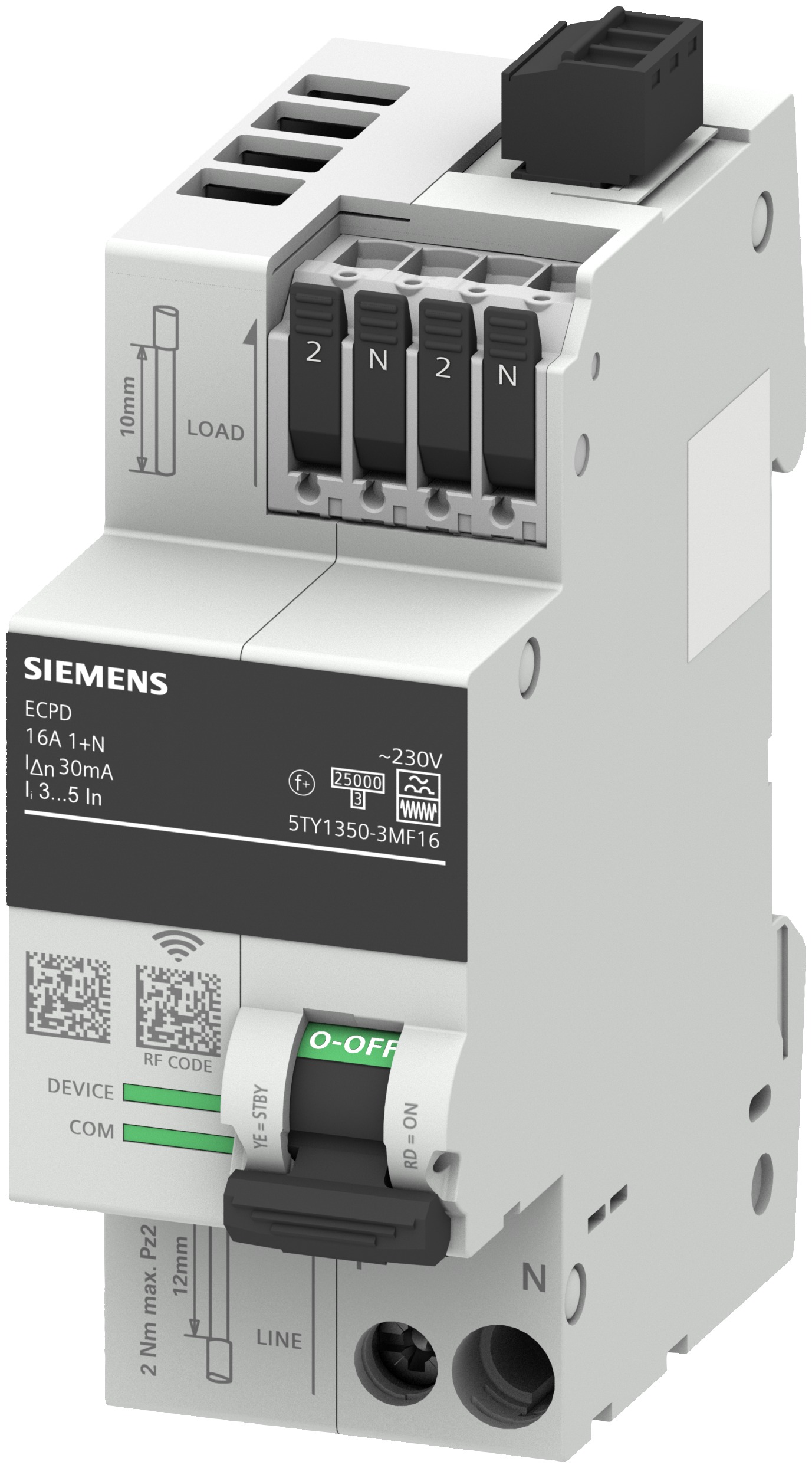 Siemens 5SV3 RCCB, 16A, 2 Pole, 30mA, Type F, 230/400V