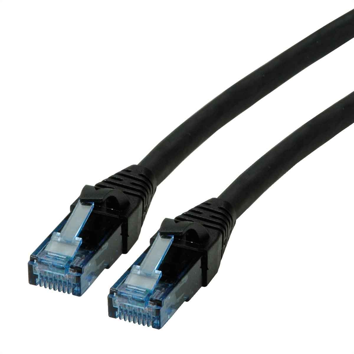 Roline, 300mm Cat6a, Black RJ45 to Male RJ45 Male, U/UTP Unshielded, Terminated LSZH Sheath