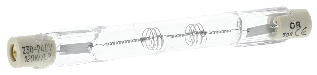 Orbitec 120 W Clear Halogen Bulb R7s, Linear, 240 V ac, 8mm