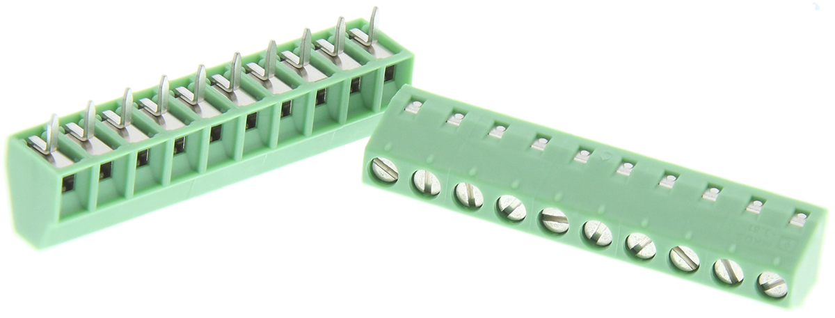 Phoenix Contact MKKDS 1/10-3.81 Series PCB Terminal Block, 10-Contact, 3.81mm Pitch, Through Hole Mount, 1-Row, Screw