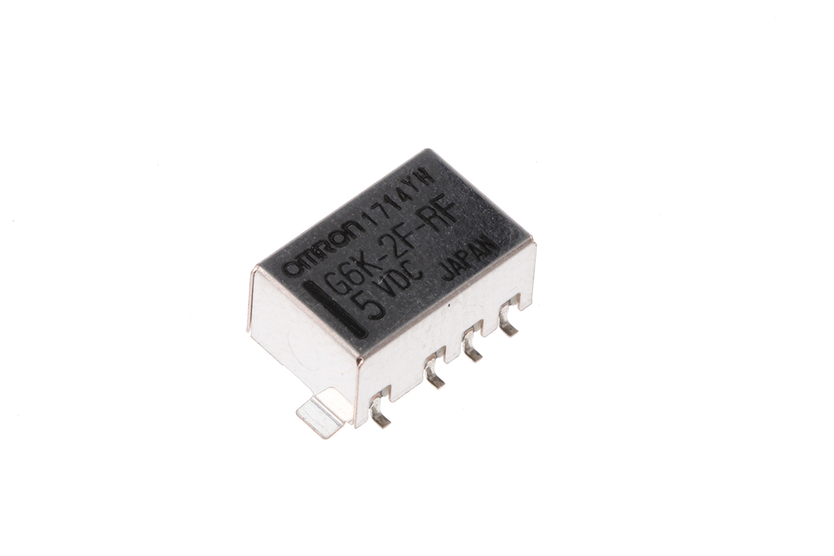 Omron PCB Mount High Frequency Relay, 5V dc Coil, 50Ω Impedance, 1GHz Max. Coil Freq., DPDT