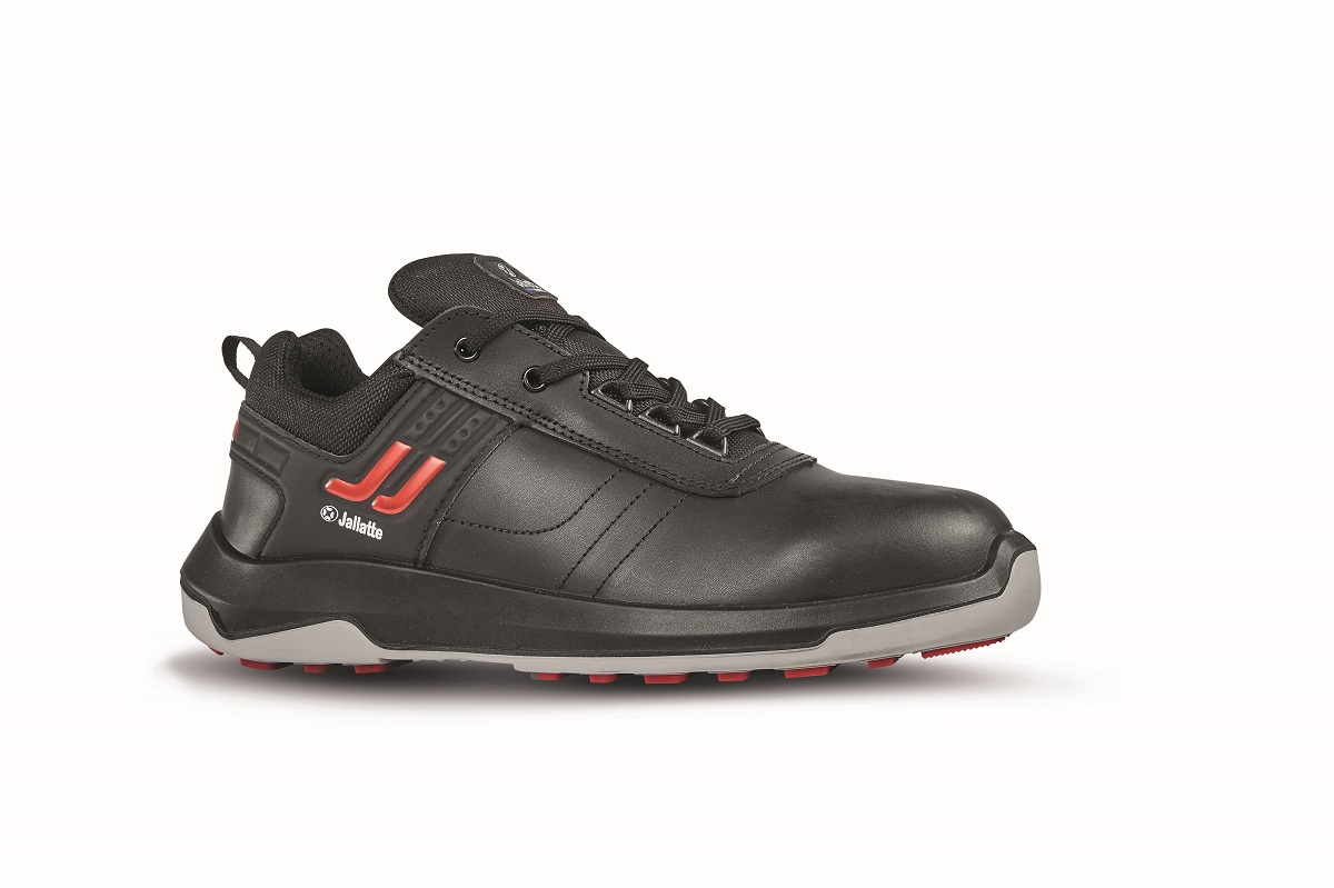 Jallatte JALINO SAS Men's Black, Grey, Red Aluminium Toe Capped Safety Trainers, UK 8, EU 42