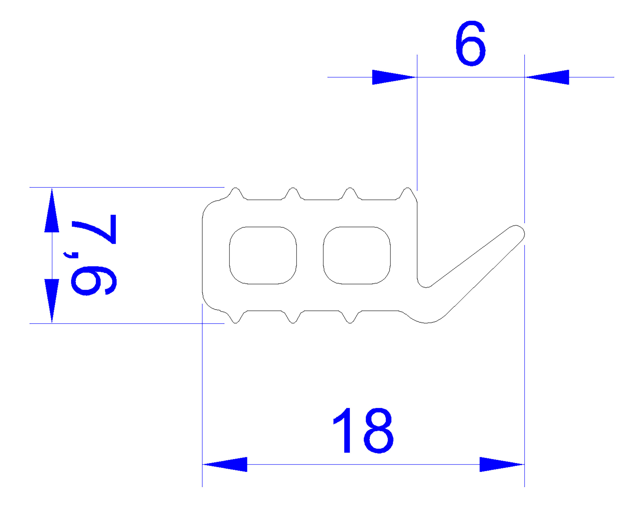 RS PRO Black EPDM  Edging Strip, 20m