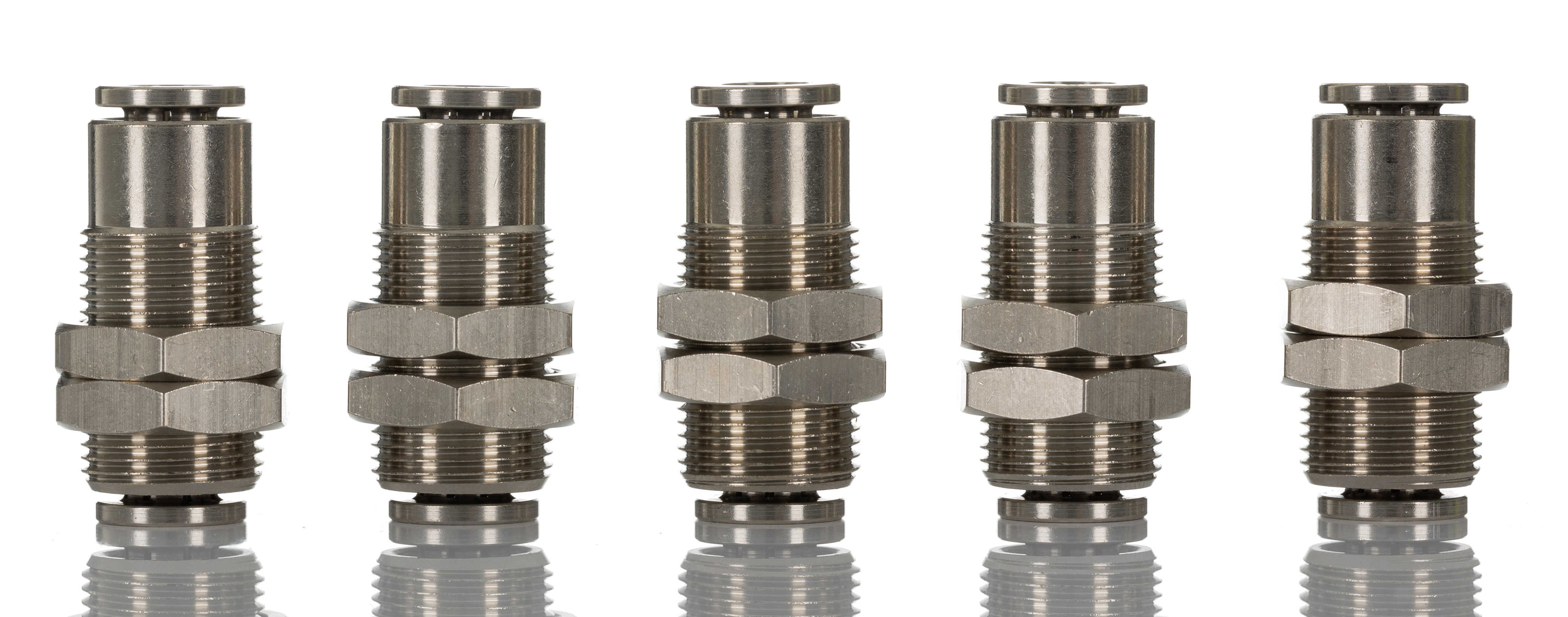 Norgren PNEUFIT 10 Series Straight Threaded Adaptor, Push In 6 mm to Push In 6 mm, Threaded Connection Style