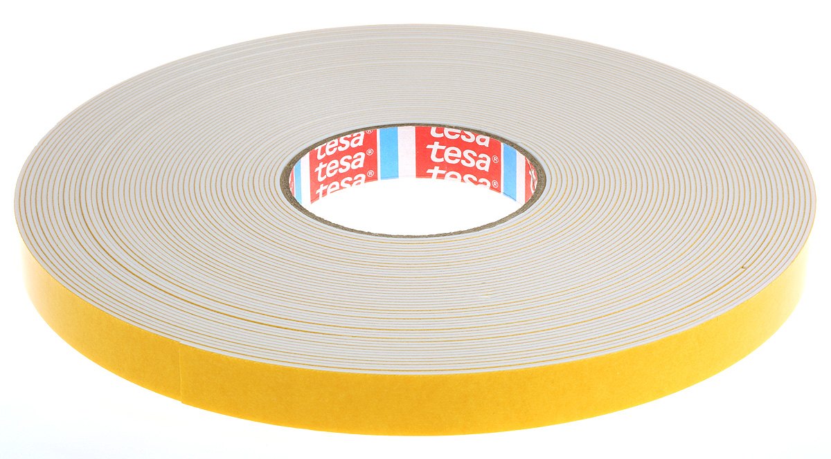 Tesa 62936 White Adhesive Foam Tape, 19.0mm x 25.0m, 1.60mm Thick