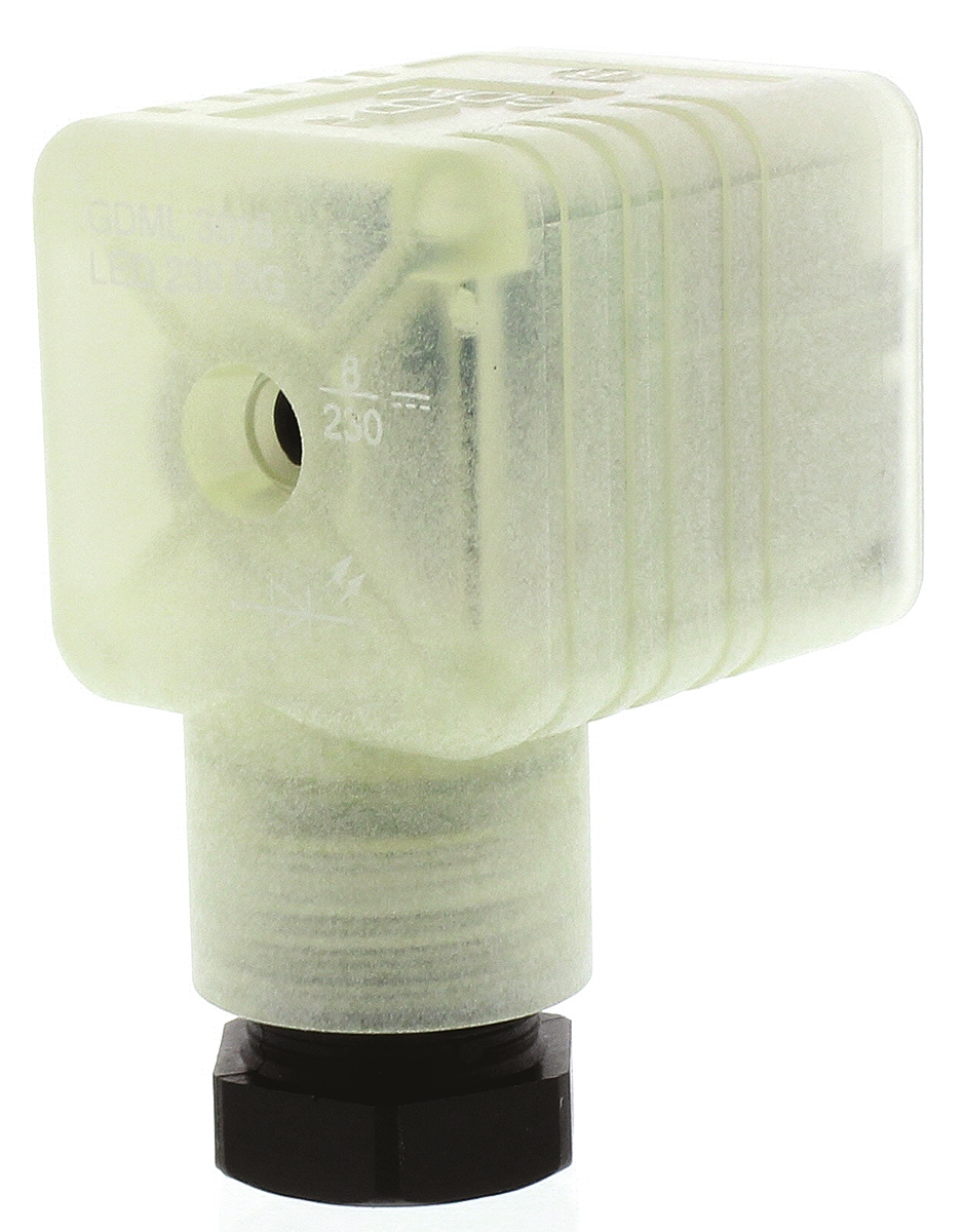 Hirschmann GDML 3P+E DIN 43650 A, Female Solenoid Valve Connector with Indicator Light, 250 V Voltage