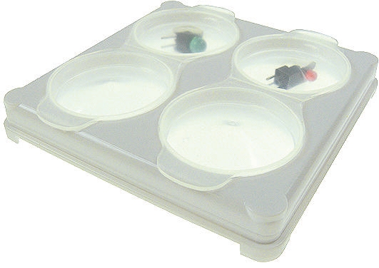 Licefa 4 Cell Transparent Plastic Compartment Box, 10mm x 75mm x 75mm