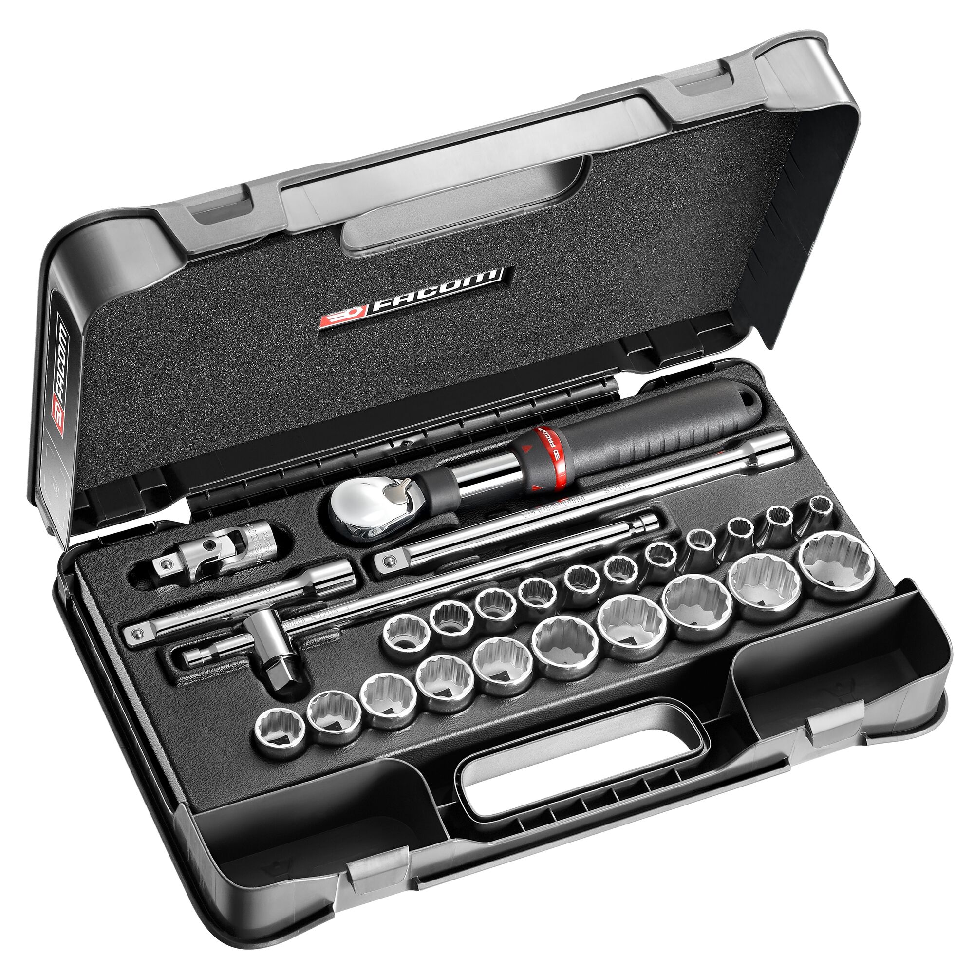 Facom 26-Piece Imperial 1/2 in Bit Socket Set with Ratchet, 12 point